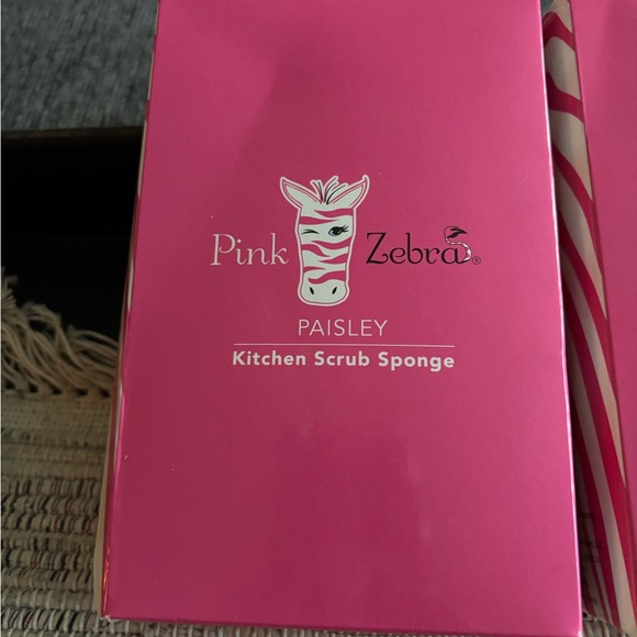 Pink Zebra Kitchen Scrub Sponge x2 - Picture 3 of 5